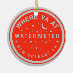 New Orleans Water Meter Cover Red Keramikornament