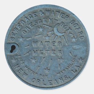 New Orleans Water Meter Foto Runder Aufkleber