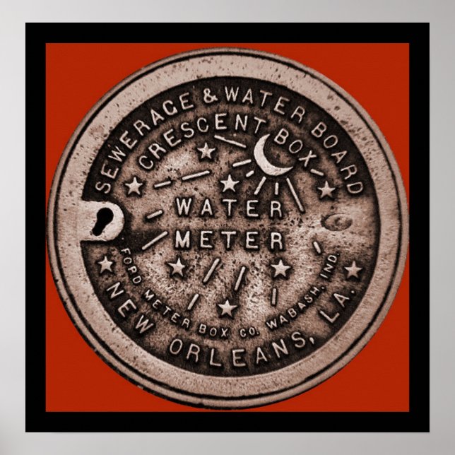 New Orleans Water Meter Wand an Wand Kunst (Vorne)