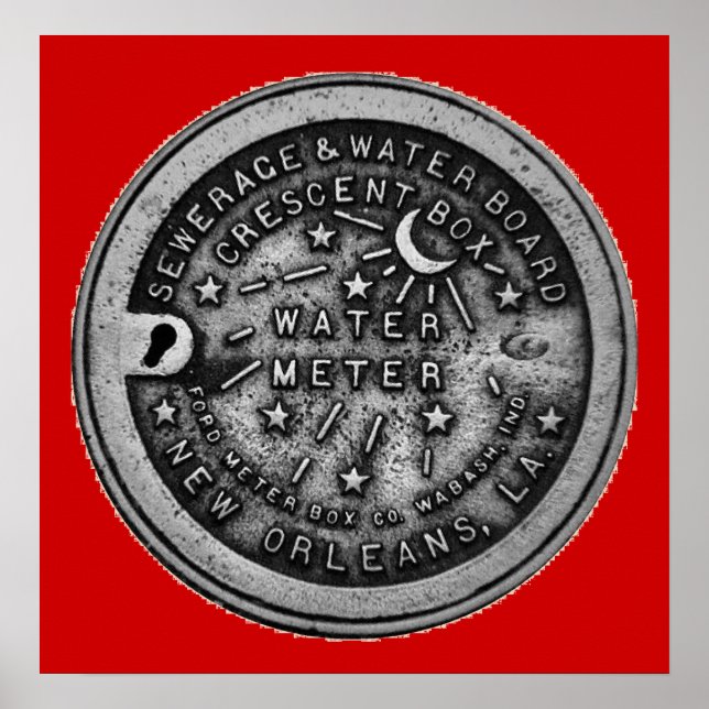 New Orleans Water Meter Wand an Wand Kunst (Vorne)