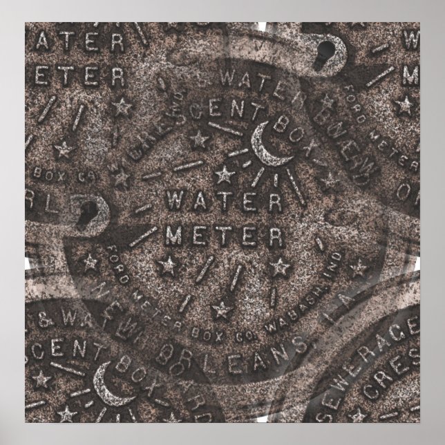 New Orleans Water Meter Wand an Wand Kunst (Vorne)
