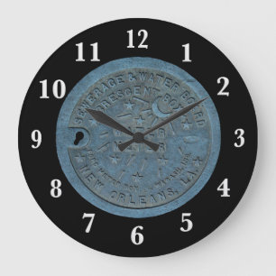 New Orleans Water Meter White Numbers Große Wanduhr
