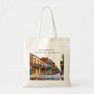 New Orleans Watercolor Geburtstagswochenende Tragetasche
