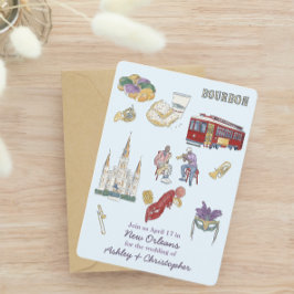 New Orleans Watercolor Wedding Save The Date