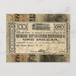 New Orleans Zivil War Antique Money Süd USA Postkarte