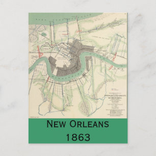 New Orleans Ziviler Krieg Karte 1863