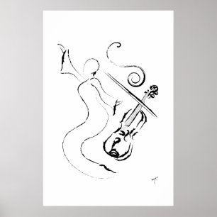 New- Orleansdame - Violine auf eingewickelter Poster