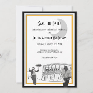 New- Orleansjazz Save the Date (Schwarzes u. Gold)