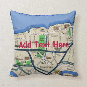 New- Orleanskarte, addieren Text Kissen