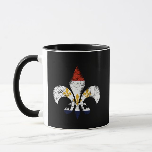 New- OrleansLilie NOLA-Flagge Louisiana-Tasse Tasse (Links)