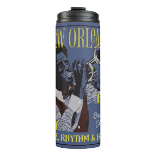 New- Orleansmusik-Nametrommel Thermosbecher
