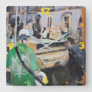 New- Orleansstraßen-Band-Uhr Quadratische Wanduhr