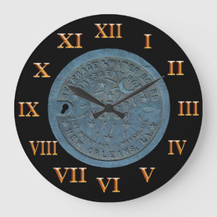 New- OrleansWasserzähler-Goldrömische Ziffern Große Wanduhr