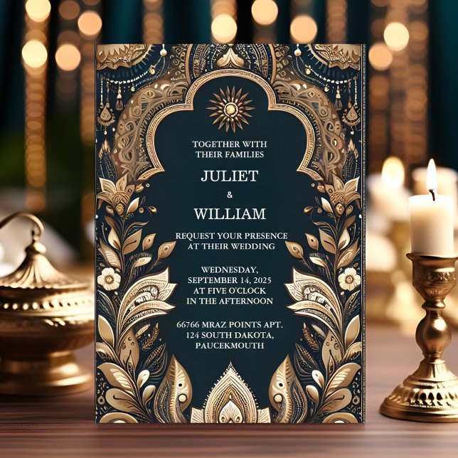New Palace Hindi Henna Mehndi Indian Style Wedding Einladung (Von Creator hochgeladen)