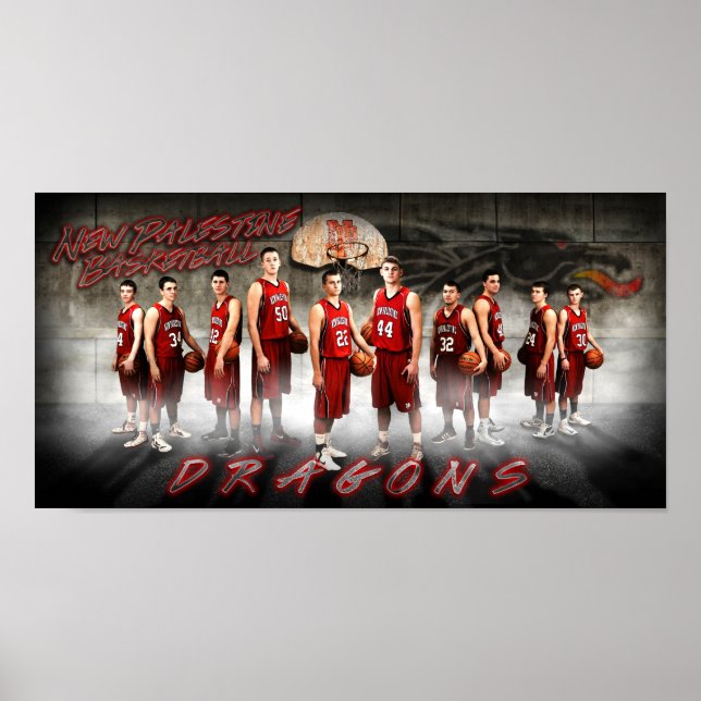 New Palestina Dragons Basketball Print Poster (Vorne)