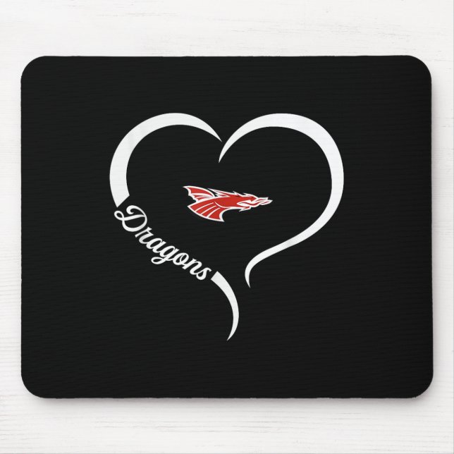 New Palestine Dragons Logo Halbherz Slogan Hs Mousepad (Vorne)