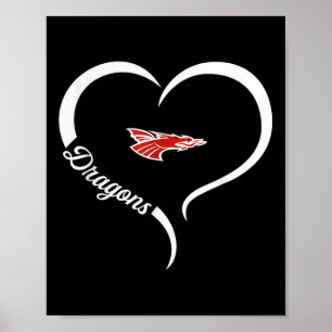 New Palestine Dragons Logo Halbherz Slogan Hs Poster