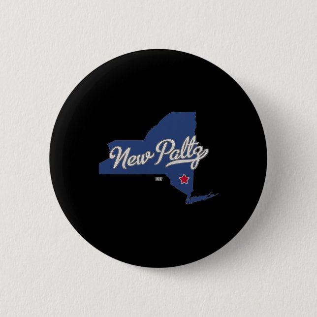 New Paltz New York Ny Map  Button (Vorderseite)