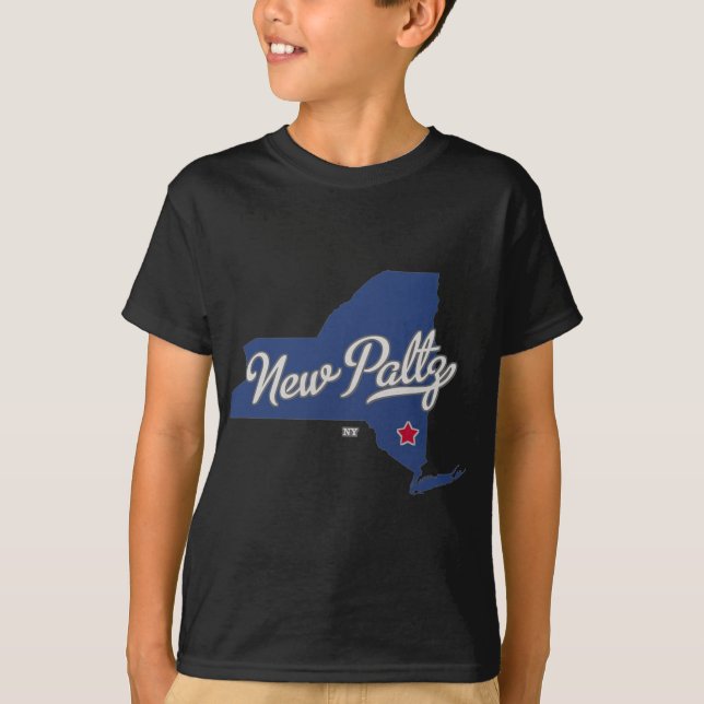New Paltz New York Ny Map  T-Shirt (Vorderseite)