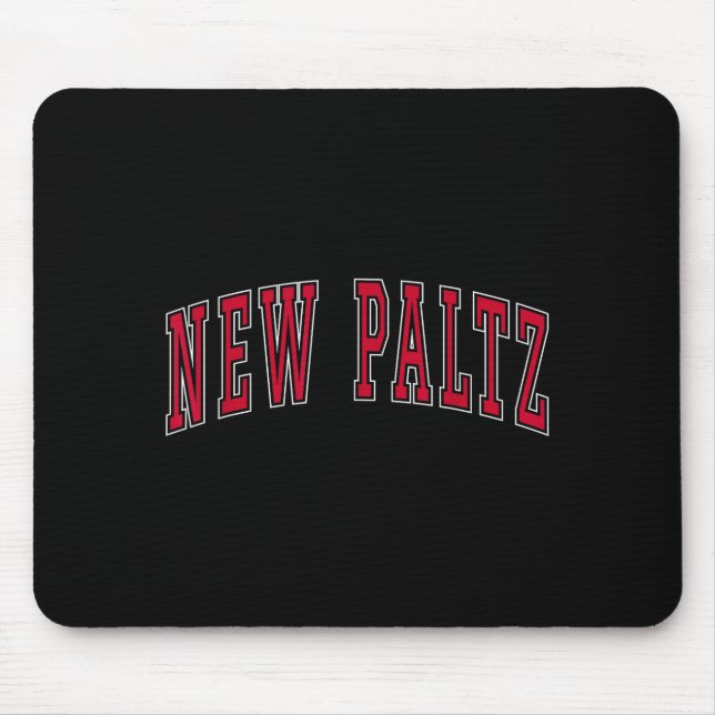 New Paltz New York Souvenir College Style Red Text Mousepad (Vorne)