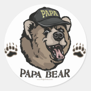New Papa Bear Vatertag Gear Runder Aufkleber