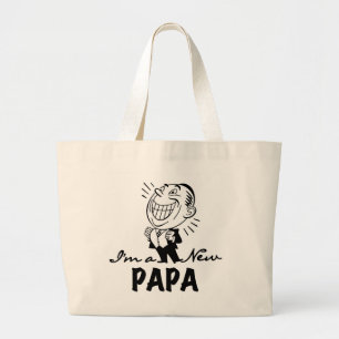 New Papa T - Shirt und Geschenke lächeln Jumbo Stoffbeutel