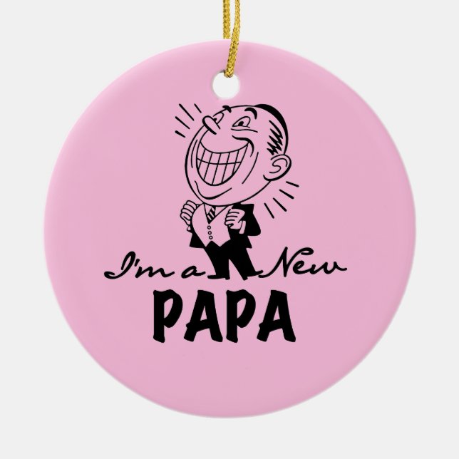 New Papa T - Shirt und Geschenke lächeln Keramik Ornament (Vorne)
