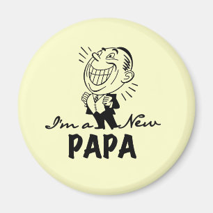 New Papa T - Shirt und Geschenke lächeln Magnet