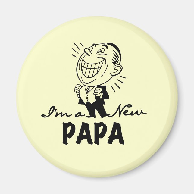 New Papa T - Shirt und Geschenke lächeln Magnet (Vorne)