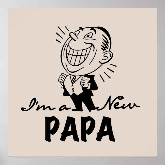 New Papa T - Shirt und Geschenke lächeln Poster (Vorne)
