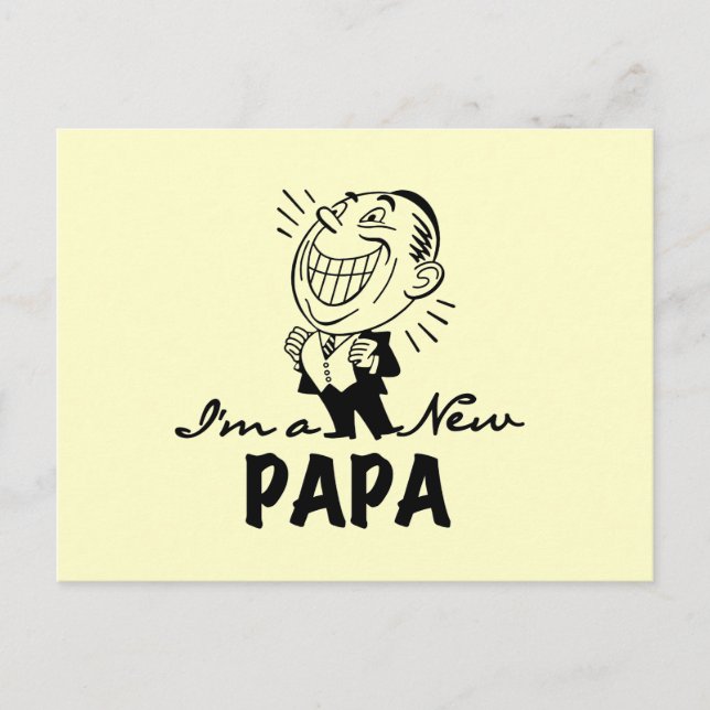 New Papa T - Shirt und Geschenke lächeln Postkarte (Vorderseite)