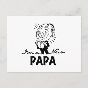New Papa T - Shirt und Geschenke lächeln Postkarte