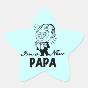New Papa T - Shirt und Geschenke lächeln Stern-Aufkleber