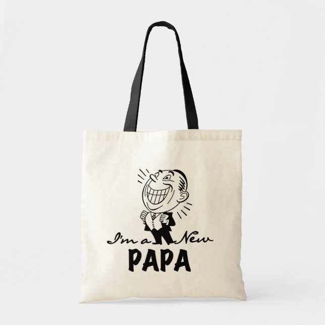 New Papa T - Shirt und Geschenke lächeln Tragetasche (Vorne)