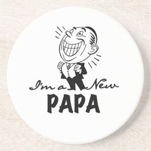 New Papa T - Shirt und Geschenke lächeln Untersetzer