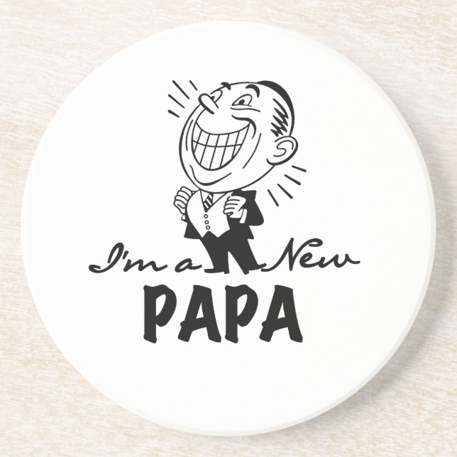 New Papa T - Shirt und Geschenke lächeln Untersetzer (Vorne)