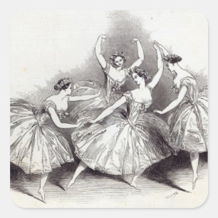 New Pas de Quatre von Mdlles Quadratischer Aufkleber