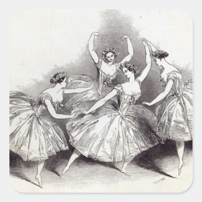 New Pas de Quatre von Mdlles Quadratischer Aufkleber (Vorderseite)