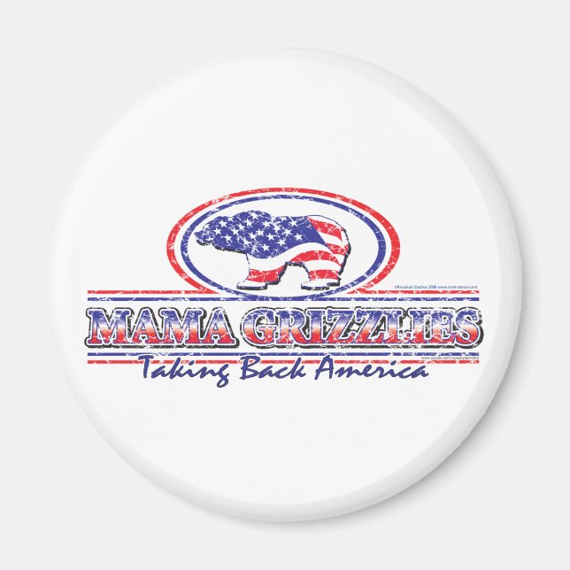 NEW-Patriotic-Grizzly Magnet (Vorne)