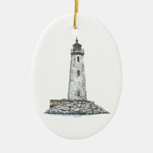 New Point Comfort Lighthouse Keramik Ornament