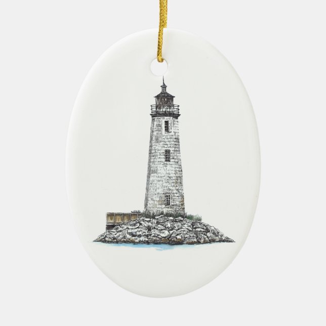 New Point Comfort Lighthouse Keramik Ornament (Vorne)