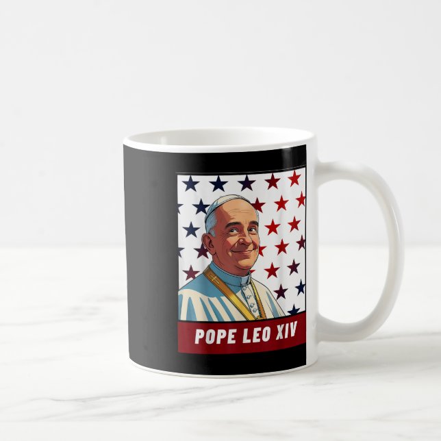 New Pope Leo Xiv Robert American Flag Kaffeetasse (Rechts)