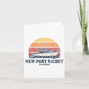 New Port Richey Fl Vintagebootfahren 70er Retro-Bo Karte
