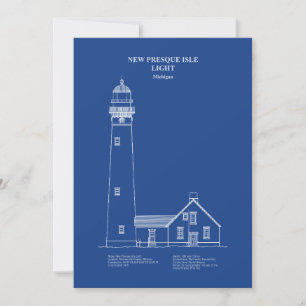 New Presque Isle Lighthouse - Michigan - AD Dankeskarte
