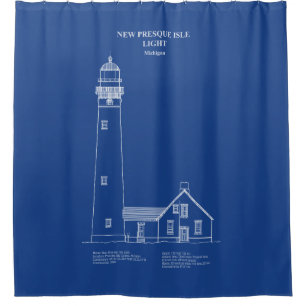 New Presque Isle Lighthouse - Michigan - AD Duschvorhang