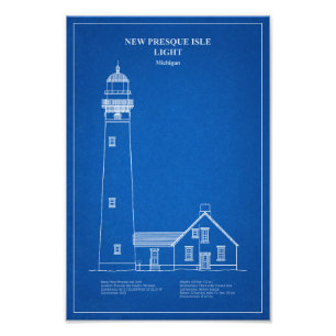 New Presque Isle Lighthouse - Michigan - AD Fotodruck