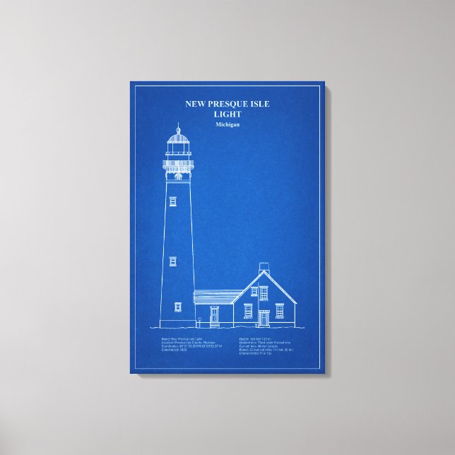 New Presque Isle Lighthouse - Michigan - AD Leinwanddruck (Vorderseite)