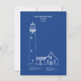 New Presque Isle Lighthouse - Michigan - AD Mitteilungskarte