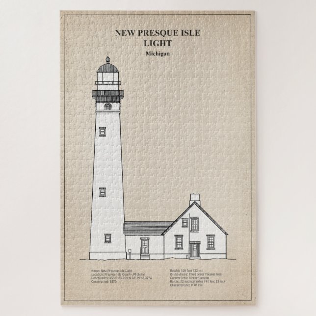 New Presque Isle Lighthouse - Michigan - SBD Puzzle (Vertikal)