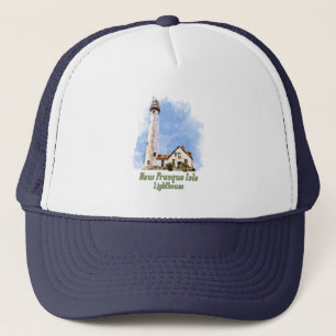 New Presque Isle Lighthouse Watercolor - Michigan Truckerkappe